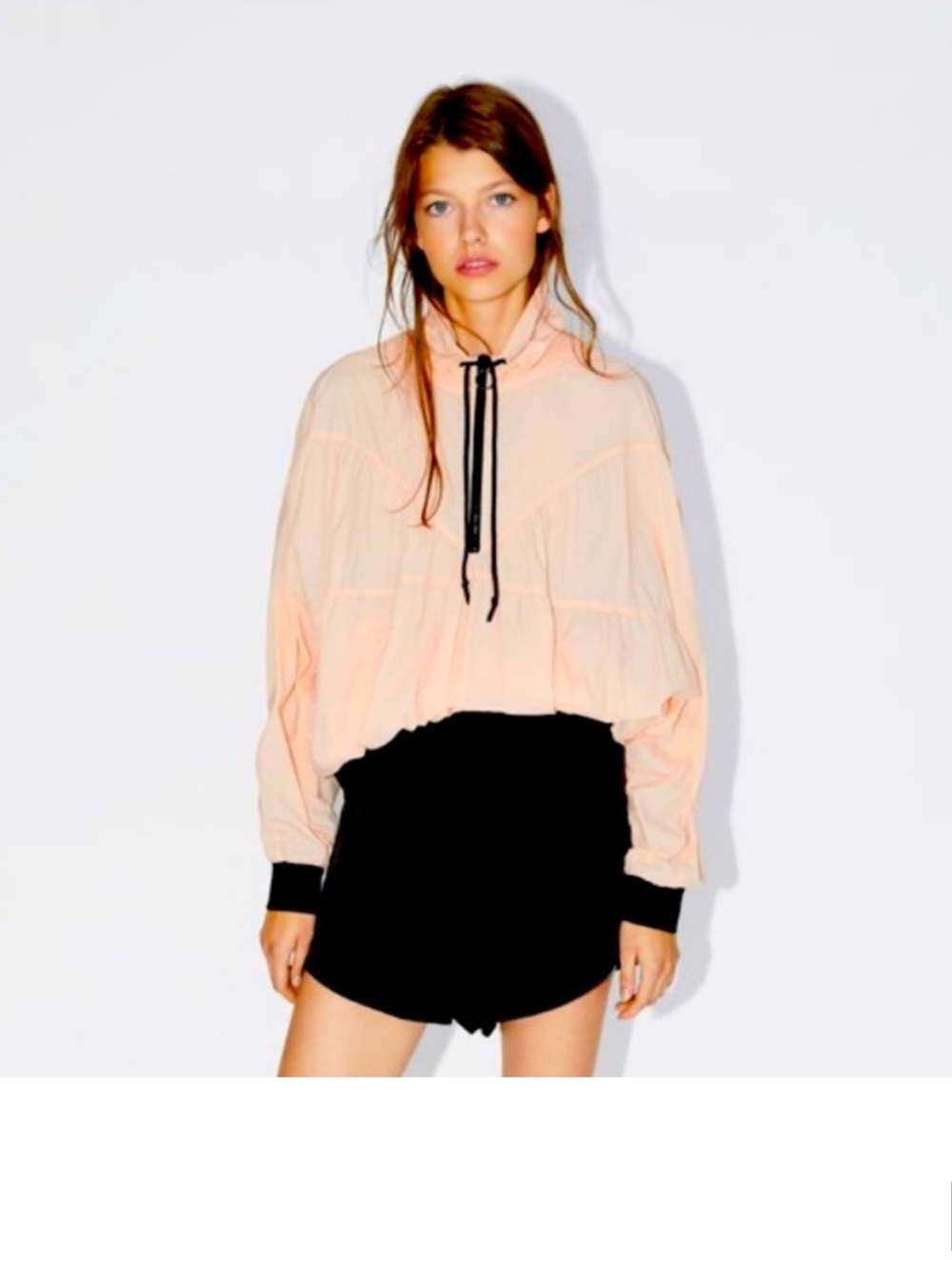 Zara peach women’s sport jacket hoodie size small